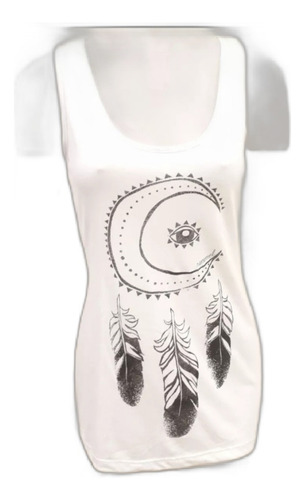 Musculosa Dama Rimmel,reffia Estampada Luna/'pluma 