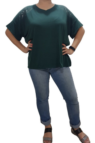 Remera Modal Con Brillo Mujer Talle Grande