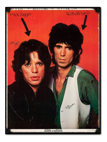 #854 - Cuadro Vintage / Mick Jagger Keith Stones No Chapa