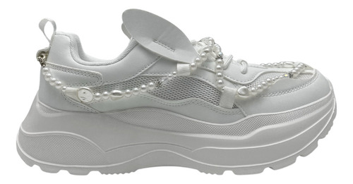 Zapatillas Plataforma Con Accesorio Perlas Flywing Art. 5240