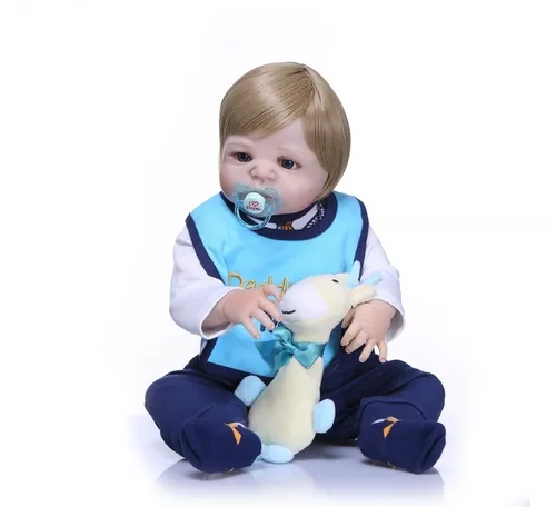 Bebe Reborn Menino Todo Em Silicone 57 Cm - Muito Realista