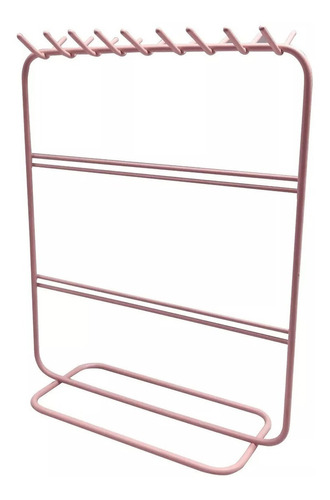 Suporte Para Acessórios Horizontal De Ferro 19cm - Oikos Cor Rosa