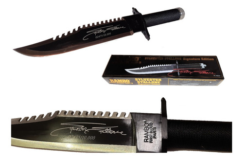 Faca Rambo 2 Master Cutlery Hcg Assinada Certificado Pôster