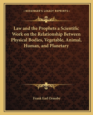 Libro Law And The Prophets A Scientific Work On The Relat...