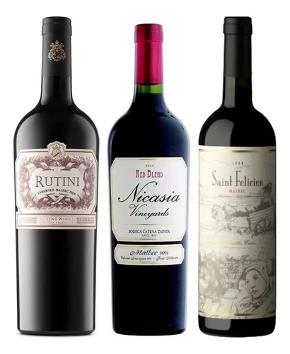 Combo Rutini Cabernet Mal Nicasia Red Blend Saint Felicien 