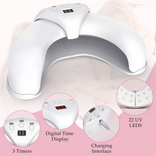 Urbuti- Lámpara De Uñas Uv Led, Secador Rápido De Uñas Plega