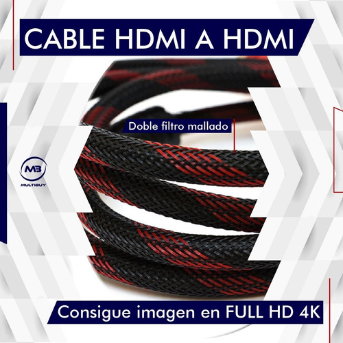 Cable Hdmi Mallado 1.5 Metros Oro Audio Video Tv Hd 1080p 4k