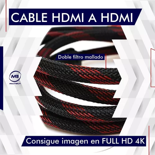 Cable Hdmi 3 Metros Oro Mallado Doble Filtro V1.4 Hd 3d 4k