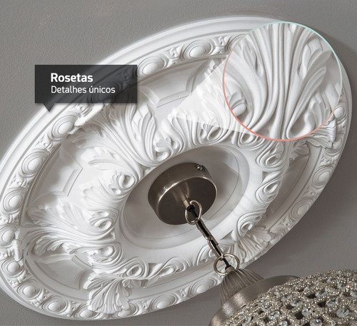 Moldura De Lustre De Isopor Roseta