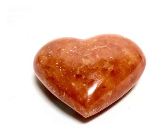 Cristal Coração De Pedra Semi Preciosa 6cm  Calcita Laranja