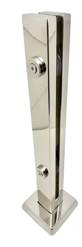 Coluna Torre Aço Inox 40cm 2 Furos Polida para guarda corpo