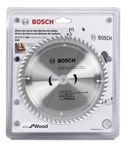 Disco P/ Serra Circular Eco 184mm Original 60 Dentes Bosch