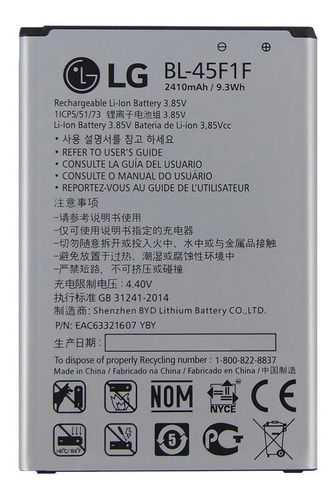 Bateria Pila LG Bl-45f1f Para LG Aristo Ms210 Somos Tienda