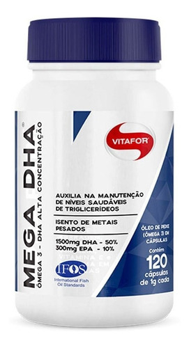 Mega Dha  1500mg Dha + 300mg Epa - 120 Cápsulas - Vitafor