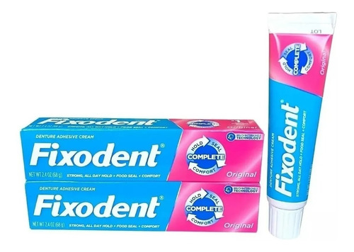 Combo De 2 Fixodent 68g - 100% Original (2 Tubos) +conforto