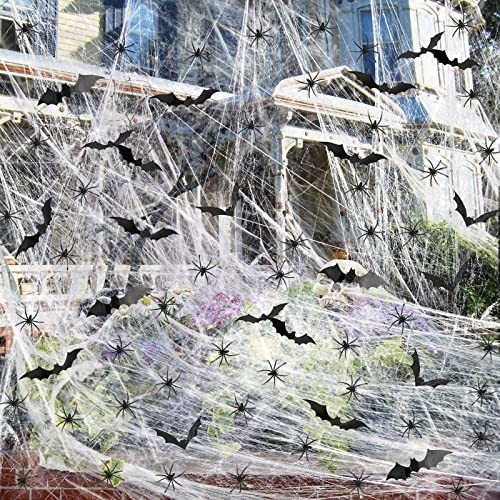 Biulotter 1200 Sqft Stretch Spider Webs Con 30pcs Tqysd