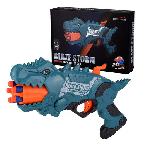 Pistola Lanzador Dinosaurio 20 Dardos Blaze Storm Obstaculo