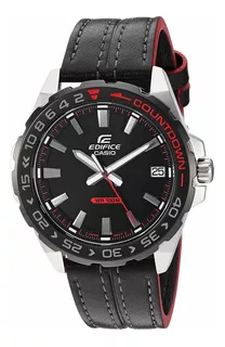 Reloj Hombre Casio Efv-120bl-1 Cuarzo Pulso Negro En Cuero