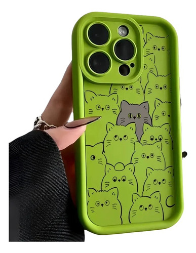 Funda De Teléfono Original Funny Cat Para iPhone 15, 12, 13,