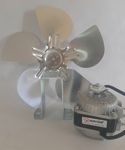 Motor Ventilador 18w 110v 1550rpm Aspa Y Base Everwell 