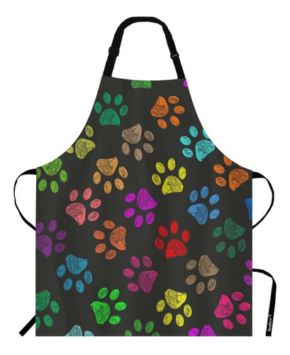 Beabes Rainbow Paws - Delantal De Cocina Con Diseno De Pata