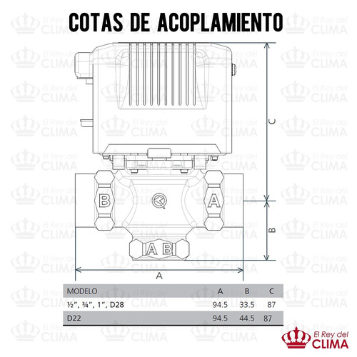 Imagen 2 de 9 de Válvula De Zona Motorizada Orkli De 3 Vías De 3/4