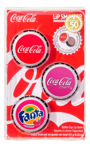 Lip Smacker Kit 3 Lip Balm Coca Cola, Cherry, Fanta Strawber