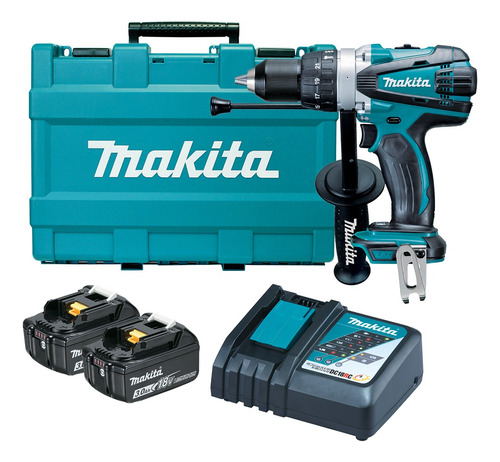 Taladro Atornillador Percutor 18v 16mm 3ah Makita Dhp458rfe