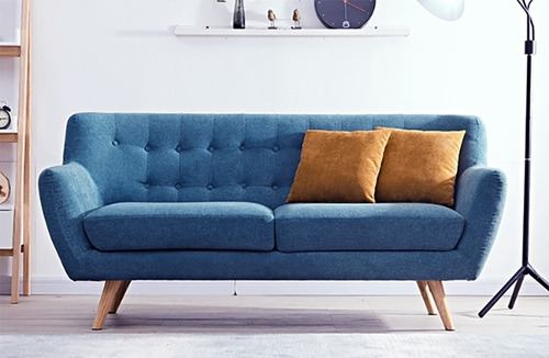 Imagen 6 de 6 de Sillones Sillon Tela Sofa 3 Cuerpos Azul Living Divino