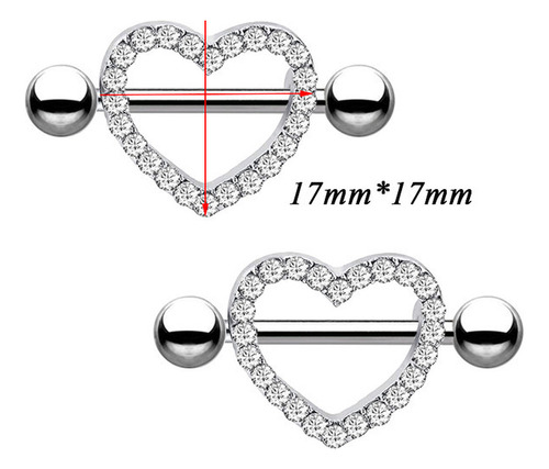 Anillo De Pecho Estilo Punk Con Forma De Corazón De Acero In