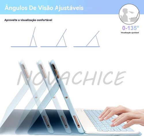 Teclado Capa Para iPad 10 11 Geração A16 10.9 11in Com Mouse