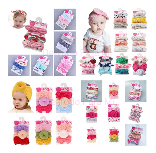 Pack 3 Cintillos Diademas De Bebés Y Niñas, Lindos Diseños