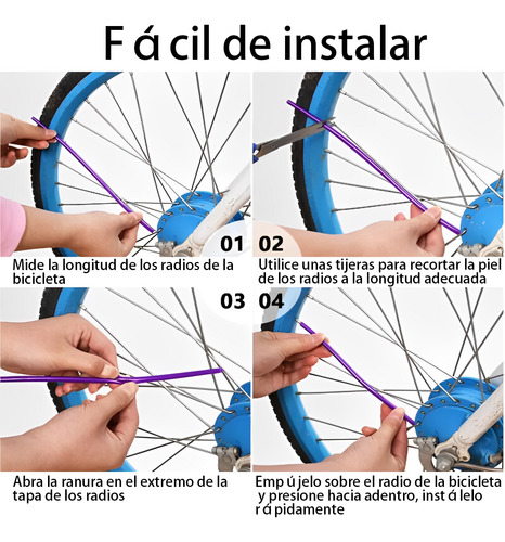 24cm 72pcs Popotes Cubre Rayos Motocross Spokes Bicicleta Rojo