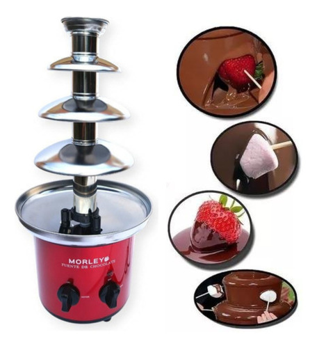 Cascada Fuente De Chocolate Acero Inox 4 Pisos Para Fiestas