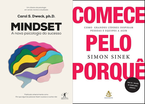 Kit Mindset e Comece Pelo Porquê, de Vários autores., vol. 1. Editora Objetiva, capa mole, edição 1 em português, 1