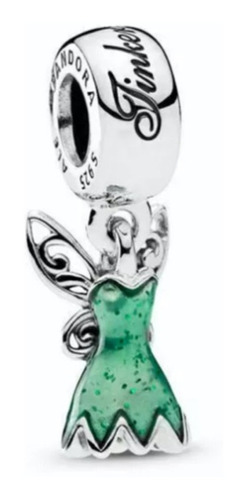 Dije Charm Colgante Vestido Tinker Bell, Plata 925