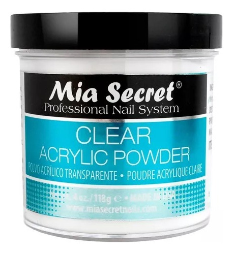 Mia Secret- Clear Acrilico Powder 4 Oz (118gr) Uñas Esculpid