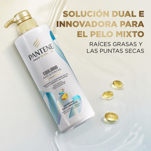 Shampoo Equilibrante Pantene Equilibrio Raíz Y Puntas 510 Ml