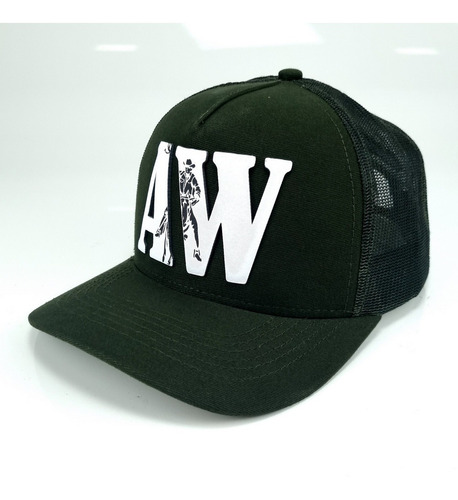 Boné Austin Western Snapback Em Tela Verde Escuro