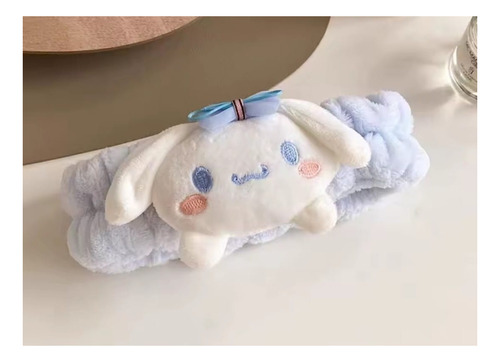 Diadema De Maquillaje Mas Láminas Jabón Kuromi Pompompurin Blanco Con Azul Cinnamoroll