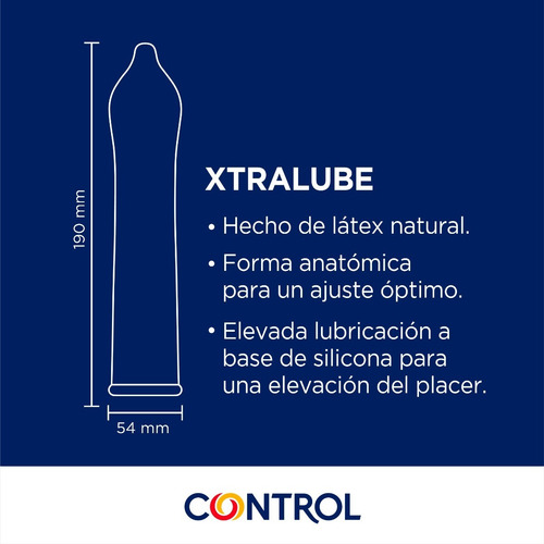 Imagen 2 de 6 de Preservativos Control Nature Xtra Lube X3 Uds