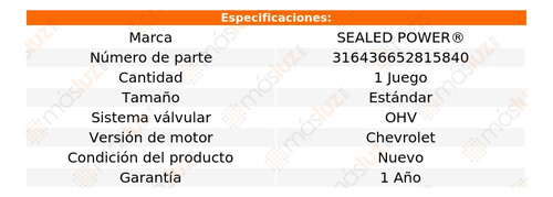 Kit Bujes Árbol Levas Std Firebird 82/92 Sealed Power
