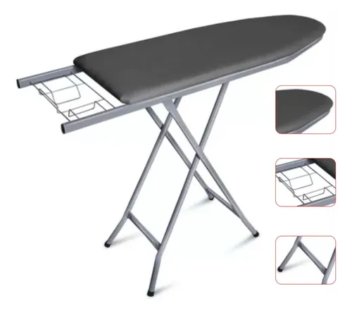 Tábua De Passar Roupa Extra Forte Grande Mesa Passadeira Liso Cinza-escuro
