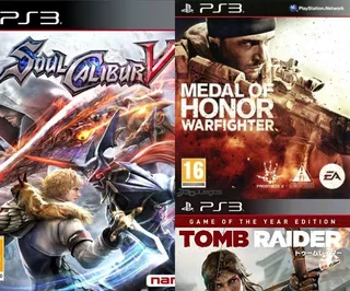 Soul Calibur V + Medal Of Honor + Tomb Raider Juego Ps3