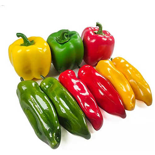 9 Piezas De Pimientos Artificiales, Pimiento Chili Fals...