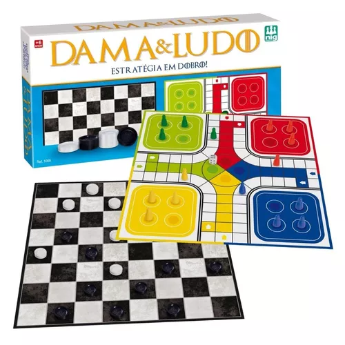 Jogo de Tabuleiro - 2 por 1 - Dama e Ludo - Nig Brinquedos