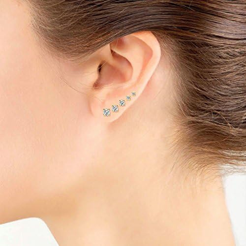 Aretes De Tuerca De Circonita Cúbica De Corte Redondo De Pla