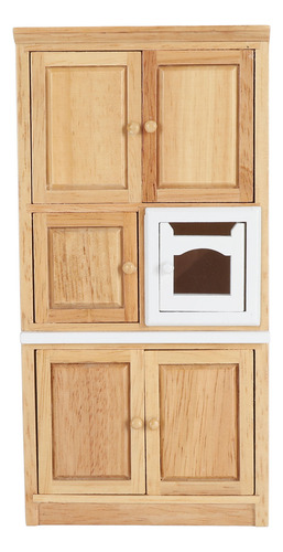 Mueble De Gabinete De Madera Para Casas De Muñecas, Estimula