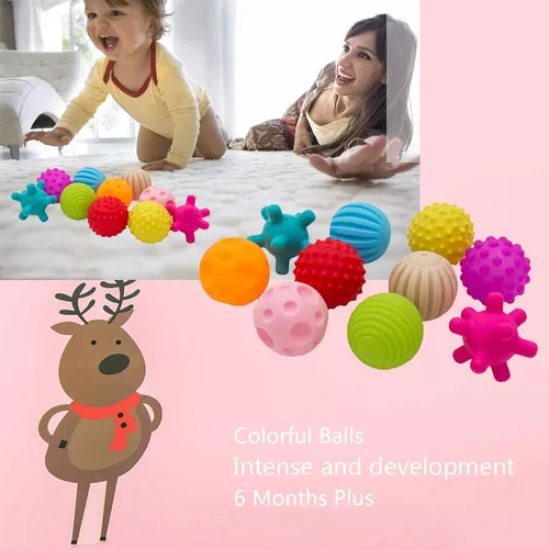 Paquete de 10 bolas sensoriales para bebés y niños, de 6 a 12 meses, bolas  de juguete para bebés y niños pequeños, masaje, suave, texturizado