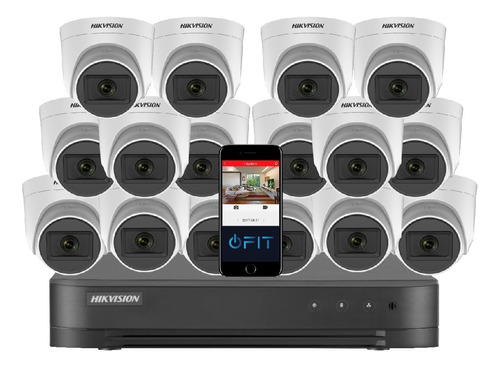 Camara Seguridad Kit Hikvision Dvr 16 Ch Full 1080 + 16 Domo